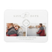 トレンディーイニシャルシックオーナメント洗練結婚度 マグネット (横)