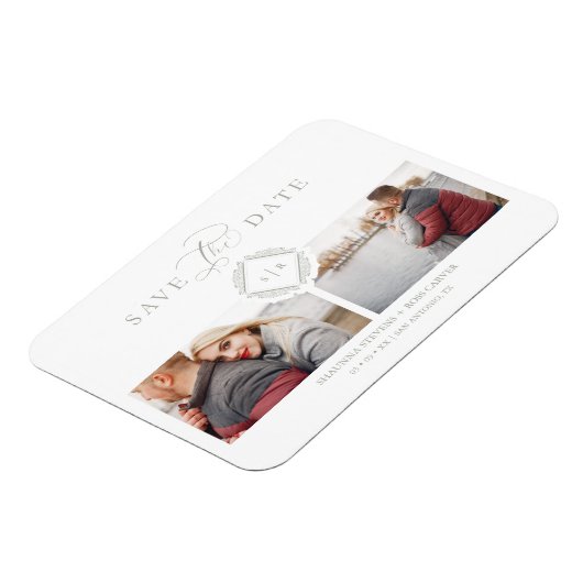 トレンディーイニシャルシックオーナメント洗練結婚度 マグネット (左側)