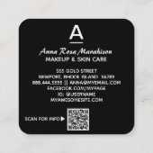 *~*トレンディーイニシャルパステル宇宙QRロゴ写真 スクエア名刺 (裏面)