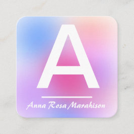 *～*トレンディーイニシャル抽象芸術QRロゴ紫 スクエア名刺