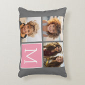 トレンディーインスタグラムフォトコラージュカスタムモノグラム アクセントクッション (正面(垂直))