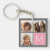 トレンディーインスタグラムフォトコラージュカスタムモノグラム キーホルダー (正面)