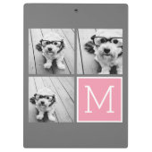 トレンディーインスタグラムフォトコラージュカスタムモノグラム クリップボード (裏面)