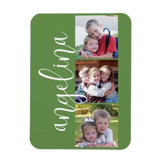 トレンディーインスタグラムフォトコラージュカスタムモノグラム マグネット (縦)