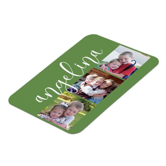 トレンディーインスタグラムフォトコラージュカスタムモノグラム マグネット (左側)