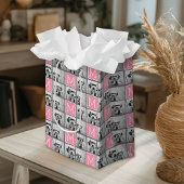 トレンディーインスタグラムフォトコラージュカスタムモノグラム ミディアムペーパーバッグ