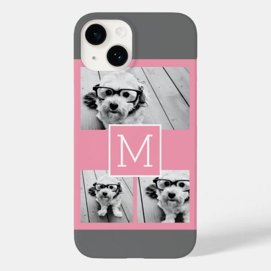 トレンディーインスタグラムフォトコラージュカスタムモノグラム Case-Mate iPhoneケース (裏面)