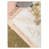 トレンディーインスパイアゴールスパーク金ゴールドピンクマーブルフェイクビー クリップボード (正面)