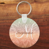 トレンディーインディアン夏絞り染め模様モノグラム キーホルダー (正面)