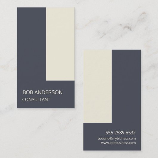 トレンディーインディゴアイボリーアーキテクチャミニマリズムFab 名刺 (正面/裏面)