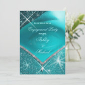 トレンディーイーエーターコイズグリーン洗練ラグジュアリー 招待状 (スタンド正面)