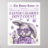 トレンディーイースターバニー新聞、イースターデコレーション ポスター (正面)
