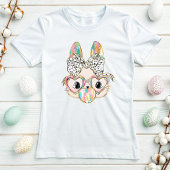 トレンディーイースターバブルガム&ボウ付きバニー Tシャツ
