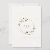 トレンディーウェディング招待幾何学的な緑のフェイク箔 招待状 (裏面)