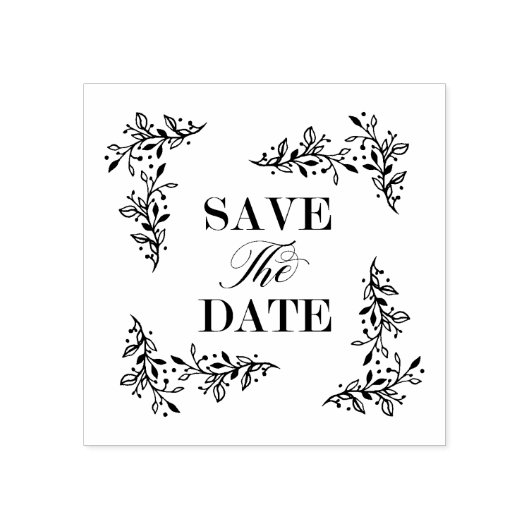 トレンディーウェディング日付の保存引用文分岐フレーム ラバースタンプ (インプリント)