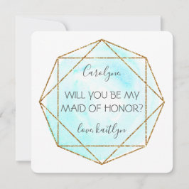 トレンディーウェトレカラーダイヤモンド |メイド・オブ・オーナー（花嫁付き添い人） 招待状