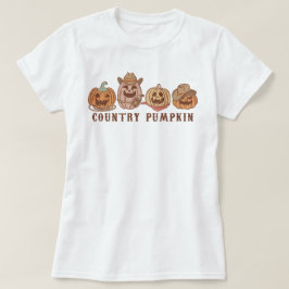 トレンディーウエスタンカントリーカウカボンプキンハロウィーン Tシャツ