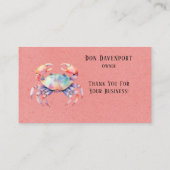 トレンディーウォーターカラーカニ会社/レストラン 名刺 (裏面)