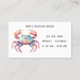 トレンディーウォーターカラーカニ会社/レストラン 名刺