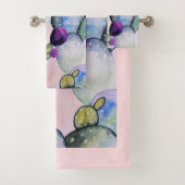 トレンディーウォーターカラーサボテン&サボテン バスタオルセット (インサイチュ)