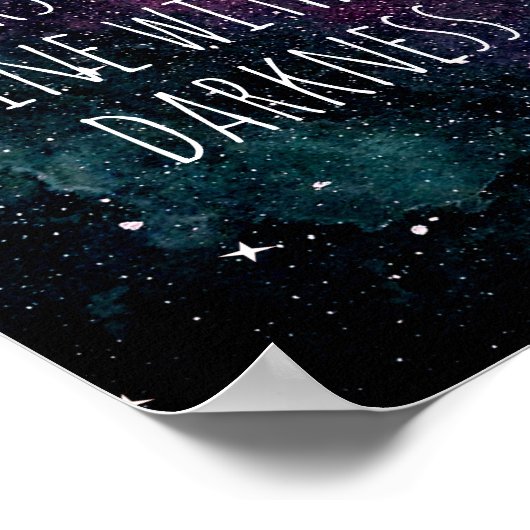 トレンディーウォーターカラースターリーナイト感動的引用文 ポスター (角)