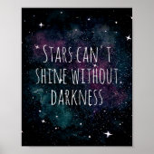 トレンディーウォーターカラースターリーナイト感動的引用文 ポスター (正面)