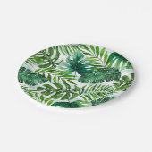トレンディーウォーターカラートロピカルモンステラ&パーム離れズ ペーパープレート (アングル)