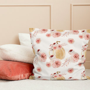 トレンディーウォーターカラーパンプキン&フラワーズ  秋の秋 アウトドアクッション