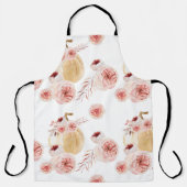 トレンディーウォーターカラーパンプキン&フラワーズ |秋の秋 エプロン (正面)