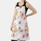 トレンディーウォーターカラーパンプキン&フラワーズ |秋の秋 エプロン (インサイチュ)