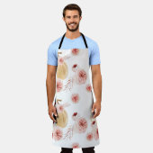 トレンディーウォーターカラーパンプキン&フラワーズ |秋の秋 エプロン (着用した状態)