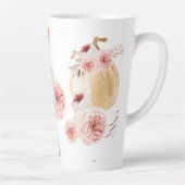 トレンディーウォーターカラーパンプキン&フラワーズ |秋の秋 カフェラテマグ (右)