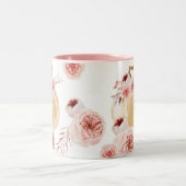 トレンディーウォーターカラーパンプキン&フラワーズ |秋の秋 ツートーンマグカップ (中央)