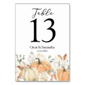 トレンディーウォーターカラーフラワーズ&カボキンズ秋 テーブルナンバー (裏面)