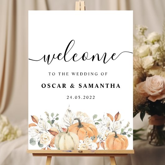 トレンディーウォーターカラーフラワーズ&カボキンズ秋 ポスター