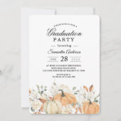 トレンディーウォーターカラーフラワーズ&カボキンズ秋 招待状 (正面)