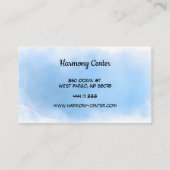 トレンディーウォーターカラーブルーシルエットヨガインストラクター 名刺 (裏面)