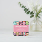 トレンディーウォーターカラーマカロンフランスのパティスリーベーカリー スクエア名刺 (スタンド正面)