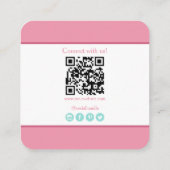 トレンディーウォーターカラーマカロンフランスのパティスリーベーカリー スクエア名刺 (裏面)