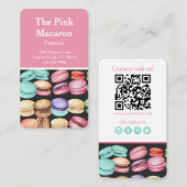 トレンディーウォーターカラーマカロンフランスのパティスリーベーカリー 名刺 (正面/裏面)