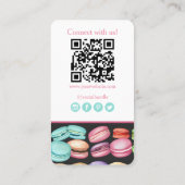 トレンディーウォーターカラーマカロンフランスのパティスリーベーカリー 名刺 (裏面)