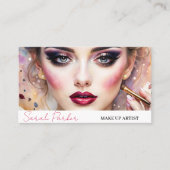 トレンディーウォーターカラーメイクアップアーティスト美しいサロン 名刺 (正面)