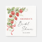 トレンディーウォーターカラーメドウイチゴブライダルシャワー スタンダードカクテルナプキン (正面)