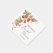 トレンディーウォーターカラーメドウイチゴブライダルシャワー スタンダードカクテルナプキン (角)