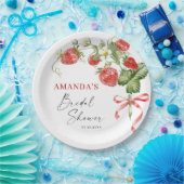 トレンディーウォーターカラーメドウイチゴブライダルシャワー ペーパープレート (パーティー)