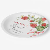 トレンディーウォーターカラーメドウイチゴブライダルシャワー ペーパープレート (アングル)