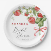 トレンディーウォーターカラーメドウイチゴブライダルシャワー ペーパープレート (正面)