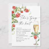 トレンディーウォーターカラーメドウイチゴブライダルシャワー 招待状 (正面)