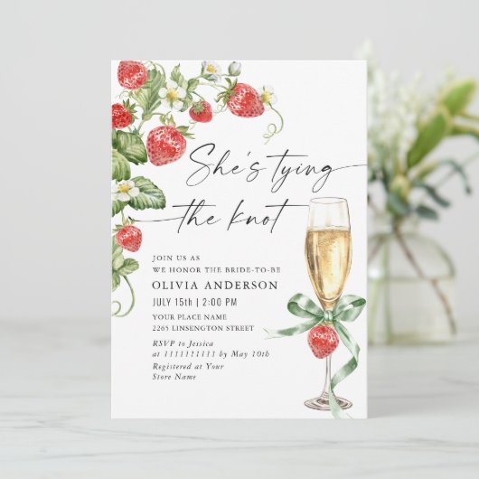 トレンディーウォーターカラーメドウイチゴブライダルシャワー 招待状 (スタンド正面)