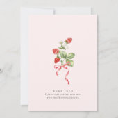 トレンディーウォーターカラーメドウイチゴブライダルシャワー 招待状 (裏面)